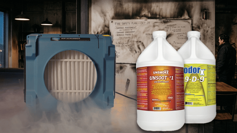 Dri-eaz air filter and unsmoke chemicals